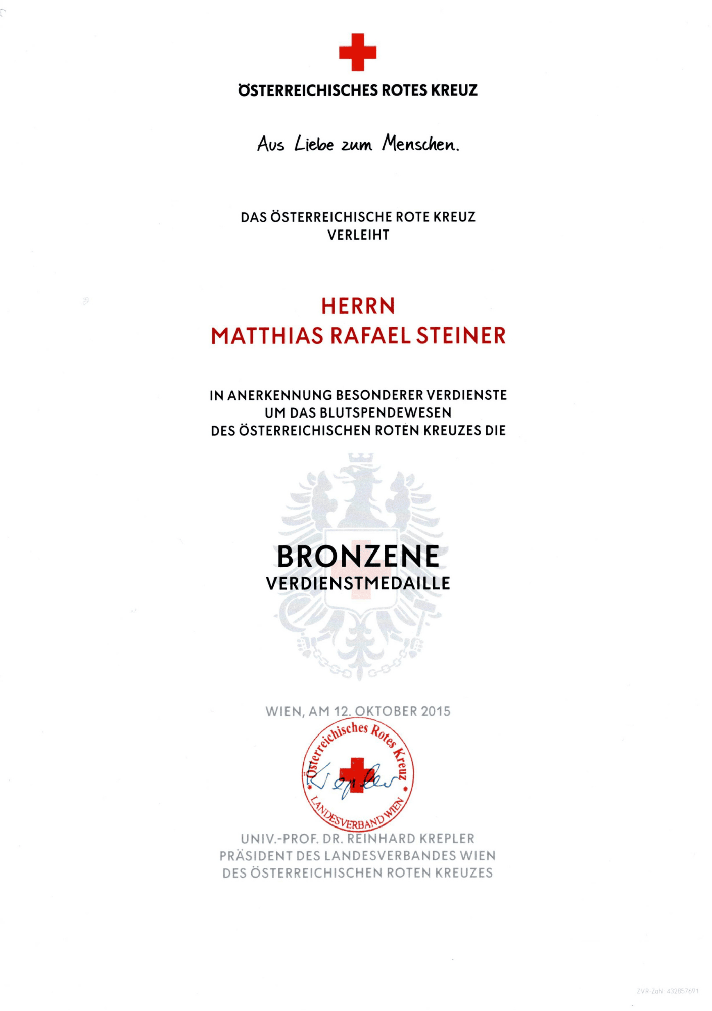 Verdienstmedaille Bronze - Rotes Kreuz - Catering Event Bar Wien Verdienstmedaille Bronze - Rotes Kreuz - Catering Event Bar Wien
