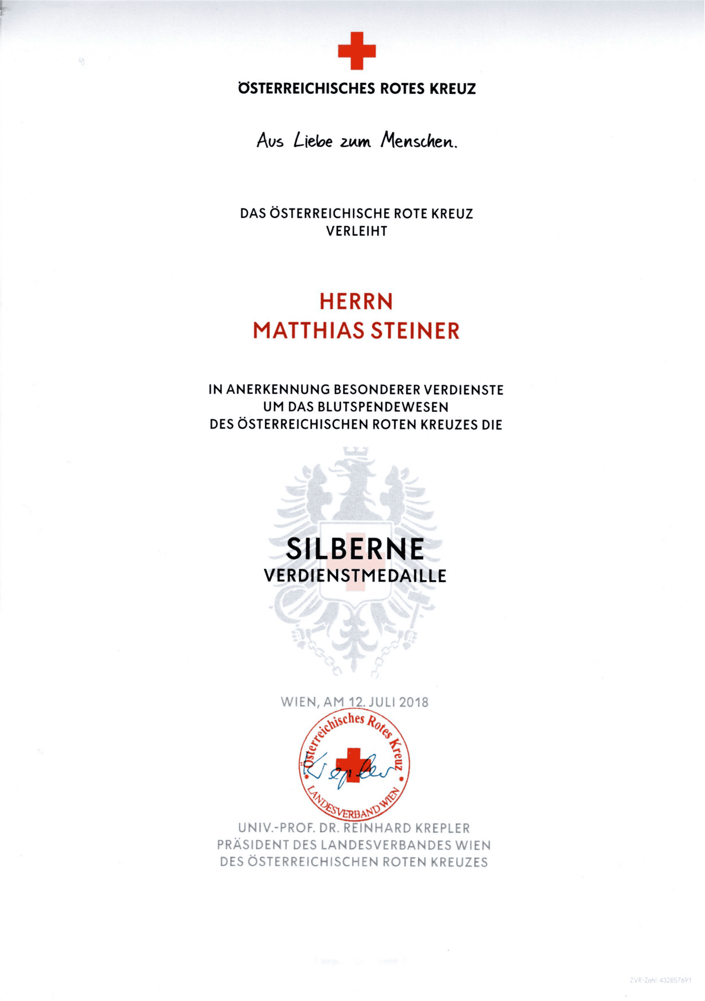 Verdienstmedaille Silber - Rotes Kreuz - Catering Event Bar Wien Verdienstmedaille Silber - Rotes Kreuz - Catering Event Bar Wien